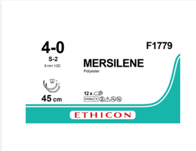 SUTURA F1779 MERSILENE Cal. 4-0 Ago 2x S-2 Filo 45 Cf da 12 fili