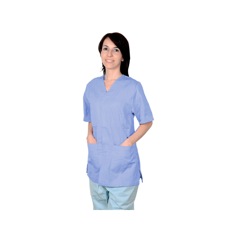 CASACCA CON BOTTONI-cotone/pol.-unisex S azzurra